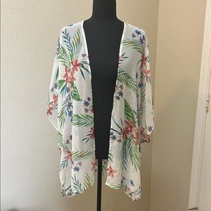 Ambiance White Floral Kimono Cardigan